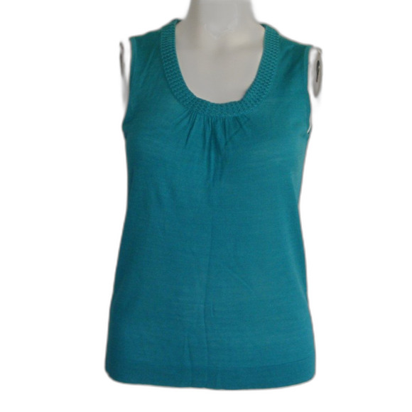 new CHICO'S Tank Top, 0/S, Knit, Cyan Trisha, Modest cut - Picture 8 of 11